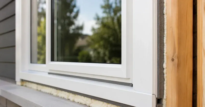 technician installing fiberglass window frame in Oak Park, Oakville home