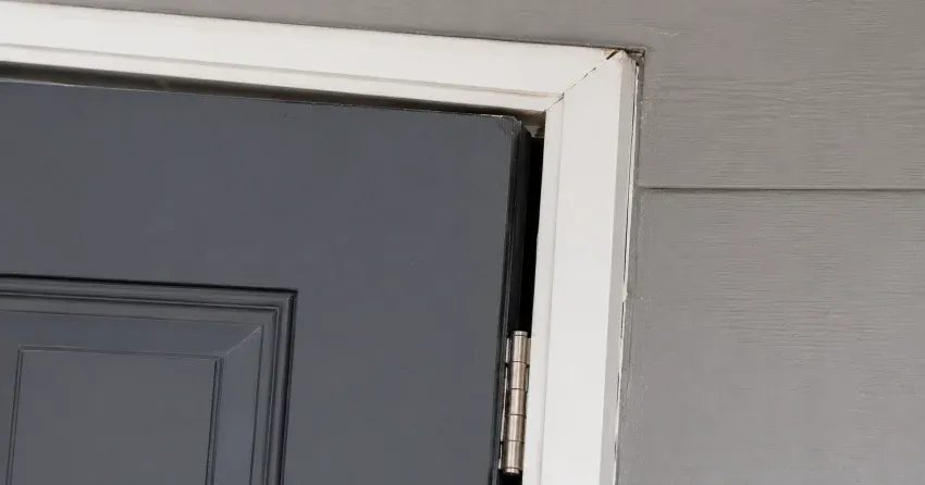 technician tightening a loose door hinge in Bronte Creek, Oakville